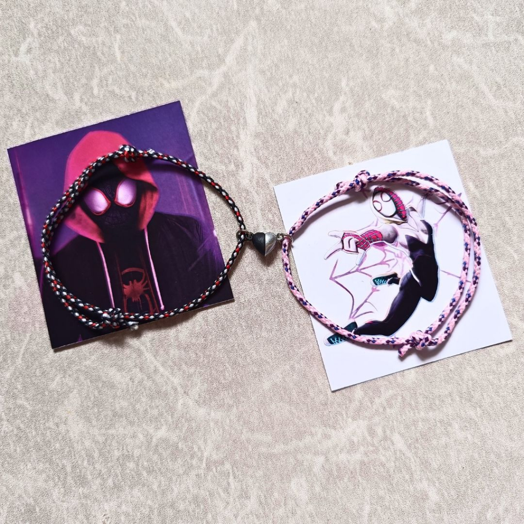 MERAH Miles Morales Gwen Stacy Couple Bracelet Black Pink White Red ...