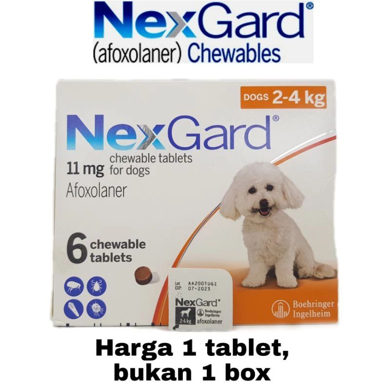 Nexgard small Powerful Flea Drops Medicine Dog Tablets 2-4 kg | Shopee ...