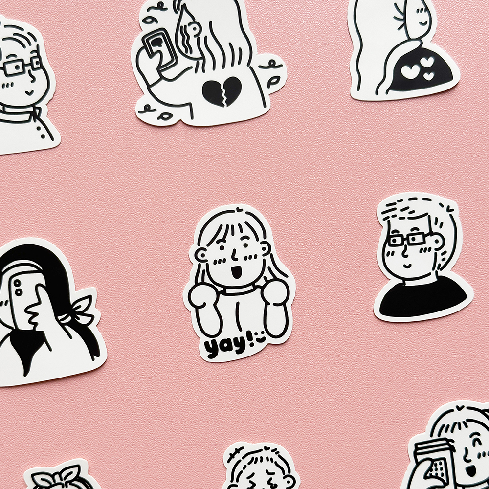 Portraits Sticker Set Peekmybook | Die Cut Stickers | Deco Vinyl ...