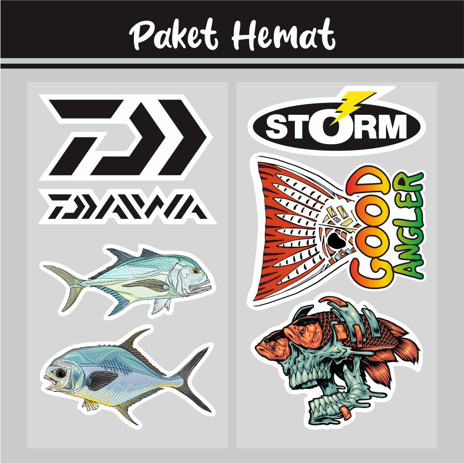 Sticker Cutting Brand Fishing Logo, Premium Fishing Mania Cutting ...