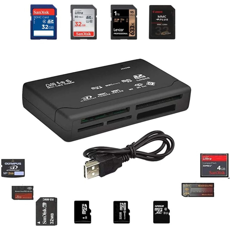 Card Reader All In One For SD Card-Micro SD-Pro Duo-Compact Flash ...
