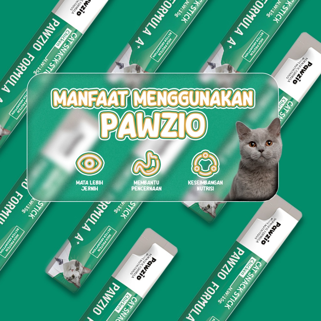 PAWZIO 3 Varian Creamy Cat Strips Snack Kucing Cemilan Kucing - Gambar 3