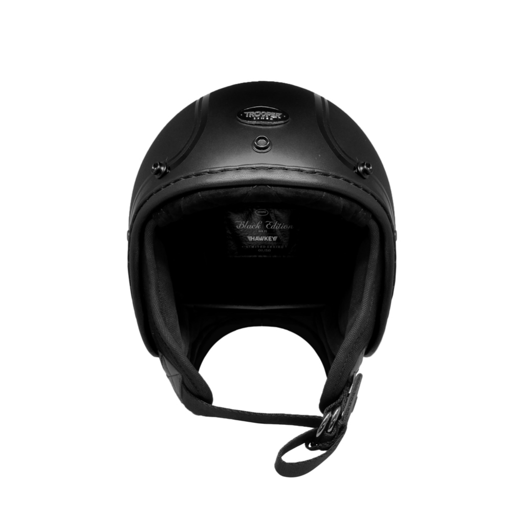 Trooper Custom - Hawkey Openface Helmet - Black Edition Series - Gambar 2