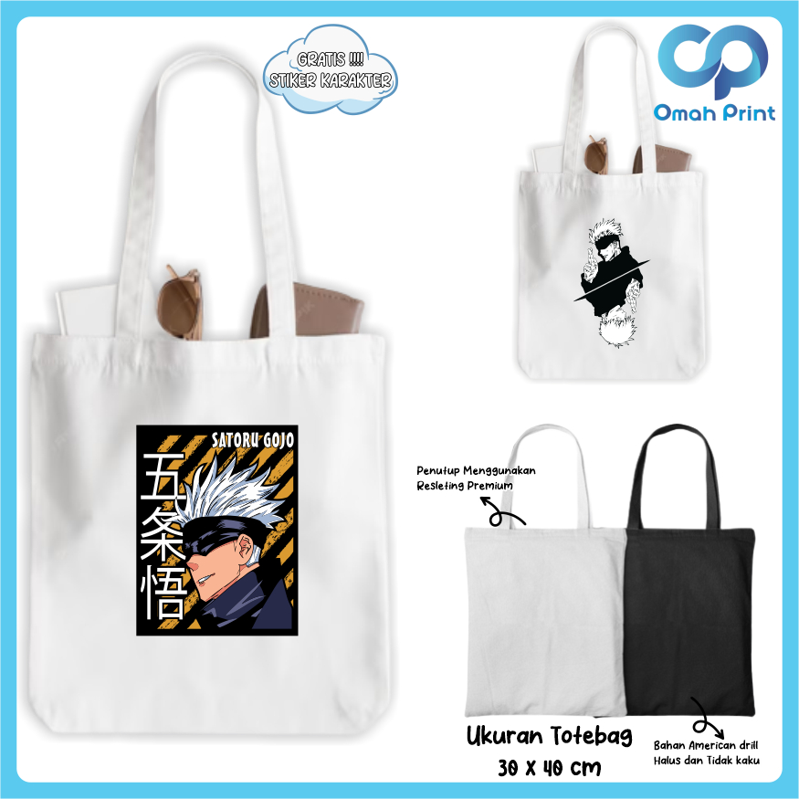 Tote Bag Gojo Satoru Anime Bag - Jujutsu Kaisen Cute Drill Women Goodie ...