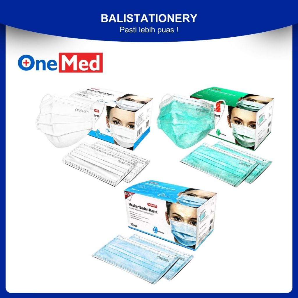 Mask onemed Earloop Mask/ 3-plyonemed 1 box contains 50 pcs | Shopee ...
