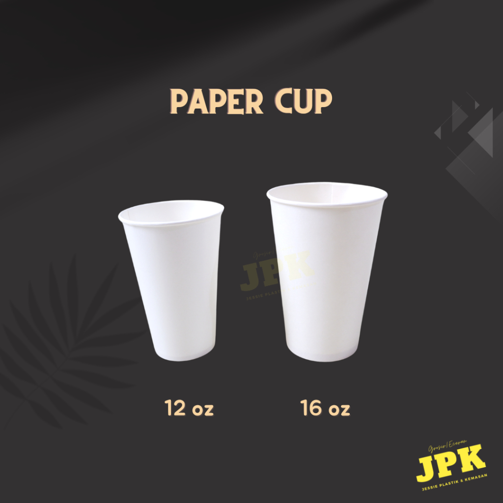 PUTIH Paper cup / plain white paper cup 12 oz / 16 oz contains 50 pcs ...