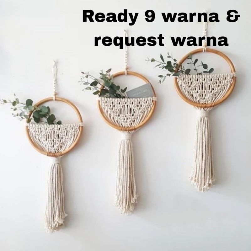 HIASAN DINDING Macrame Rattan Wall Decoration | Wall Hanging Macrame ...