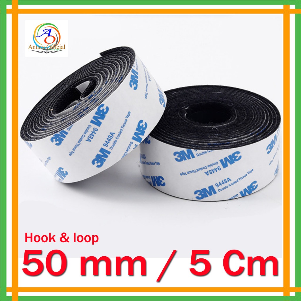 Tape Brand 3m 9448A Size 50mm Coarse & Smooth Double Tape Nylon Velcro ...