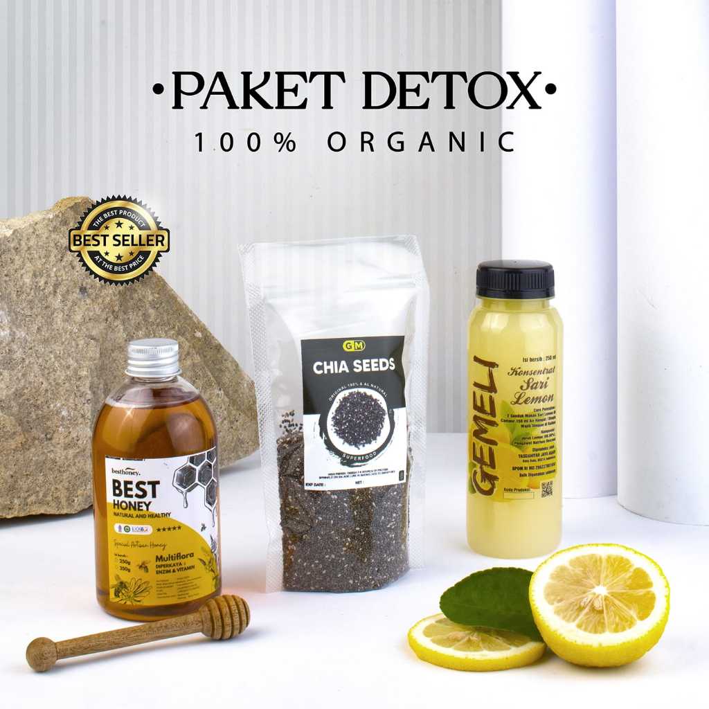 Sari Lemon Original 250ml Madu Multiflora 350gr Chiaseed Premium 100gr - Diet Detoks - Gambar 2