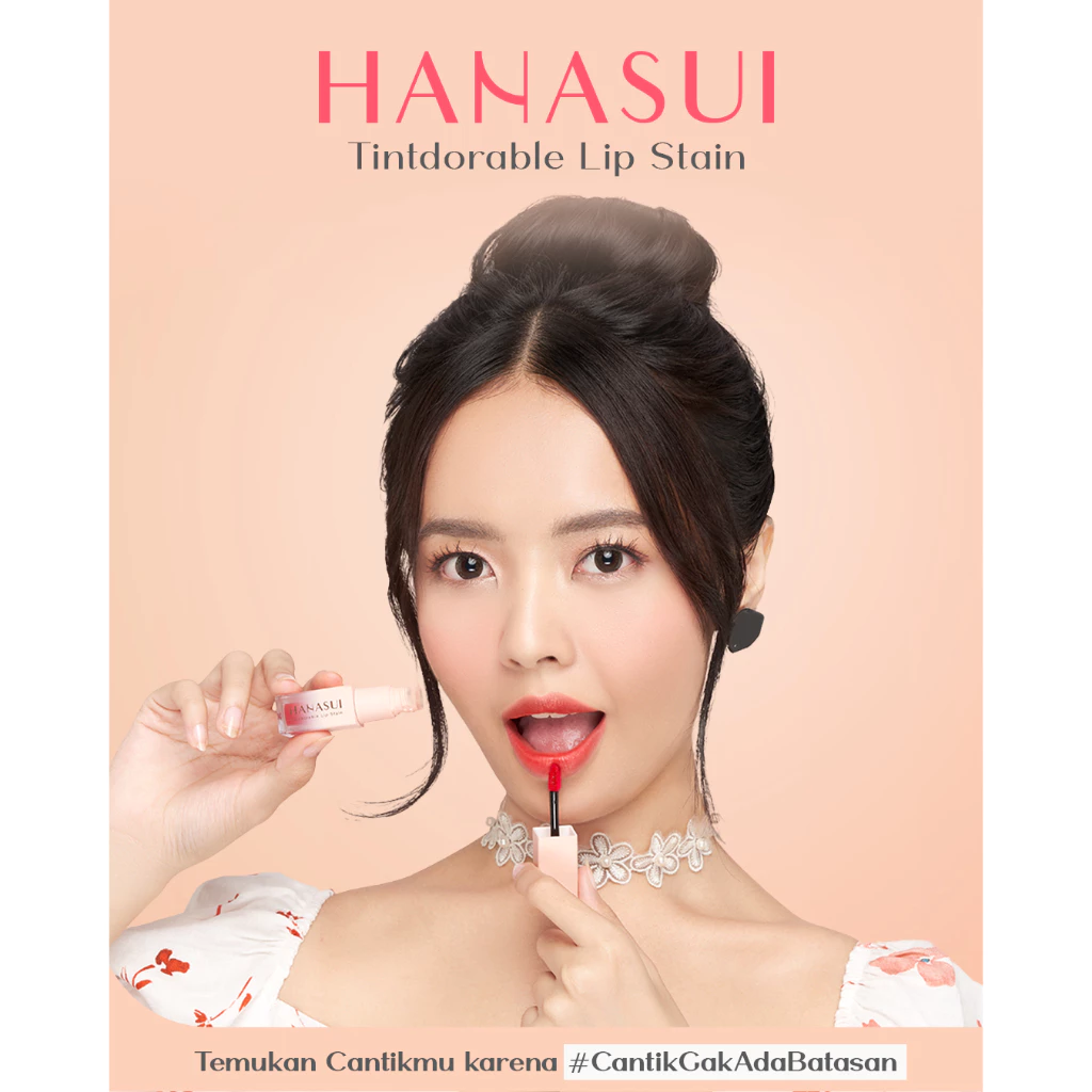 Hanasui Tintdorable Lip Stain - Lip Tint Melembapkan Transferproof Tahan Lama Natural Formula Ringan - Gambar 2