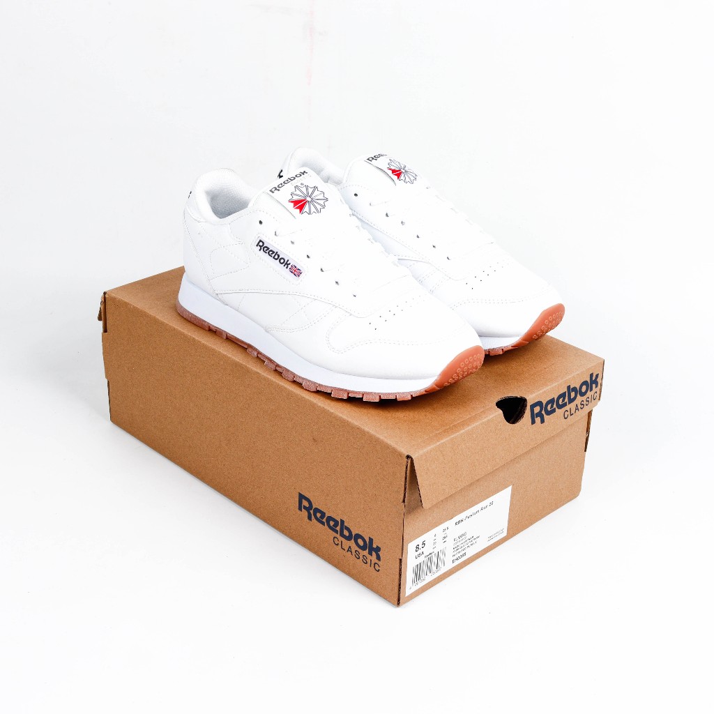 Reebok classic white on on sale white