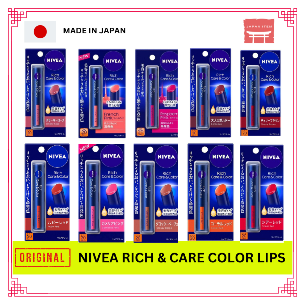 Nivea Rich Care & Color Lip balm original | Shopee Singapore