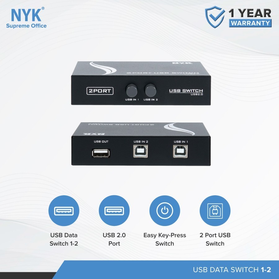 NYK Switch Printer 2.0 VGA USB HUB 1-2 Port / 1-4 Port - Gambar 2
