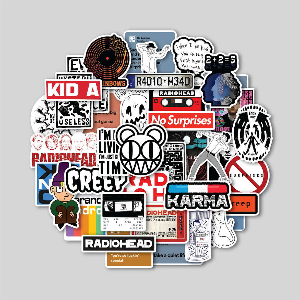 Radiohead Sticker Pack Tumbler Sticker Helmet Suitcase Laptop