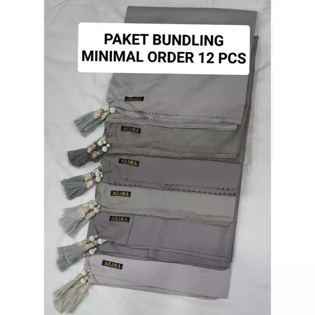 (PAKET BUNDLING) - HIJAB SEGIEMPAT KATUN JAMBUL POLOS MIN ORDER 12 PCS - HARGA GROSIR - Gambar 2