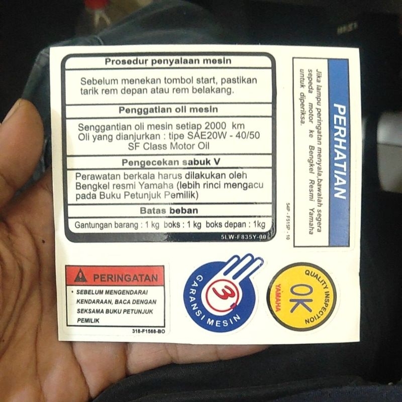 Attention sticker for mio motorbike commemorative procedures | Shopee ...