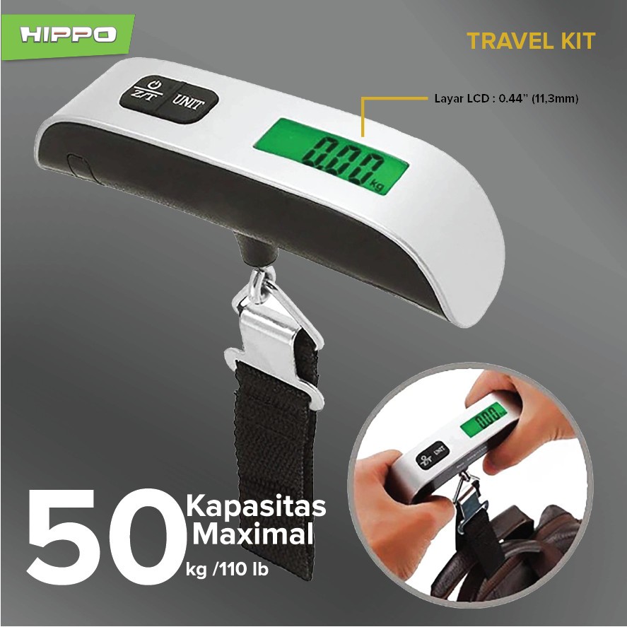 HIPPO TRAVEL ELECTRONICS LUGGAGE SCALE / TIMBANGAN KOPER DIGITAL - Gambar 2
