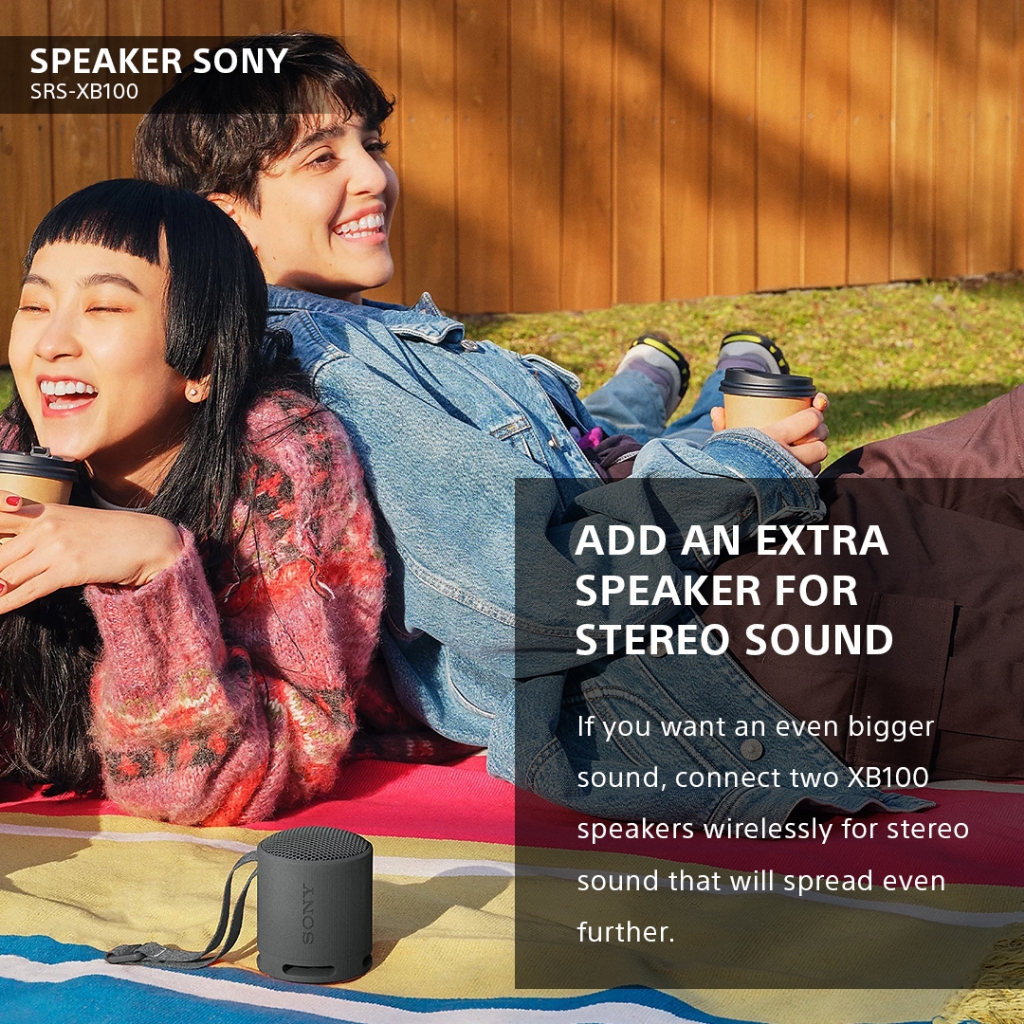 Speaker Sony SRS-XB100 Portable Wireless Speaker Bluetooth Extra Super Bass Battery Up to 16h Android & IOS - Gambar 2