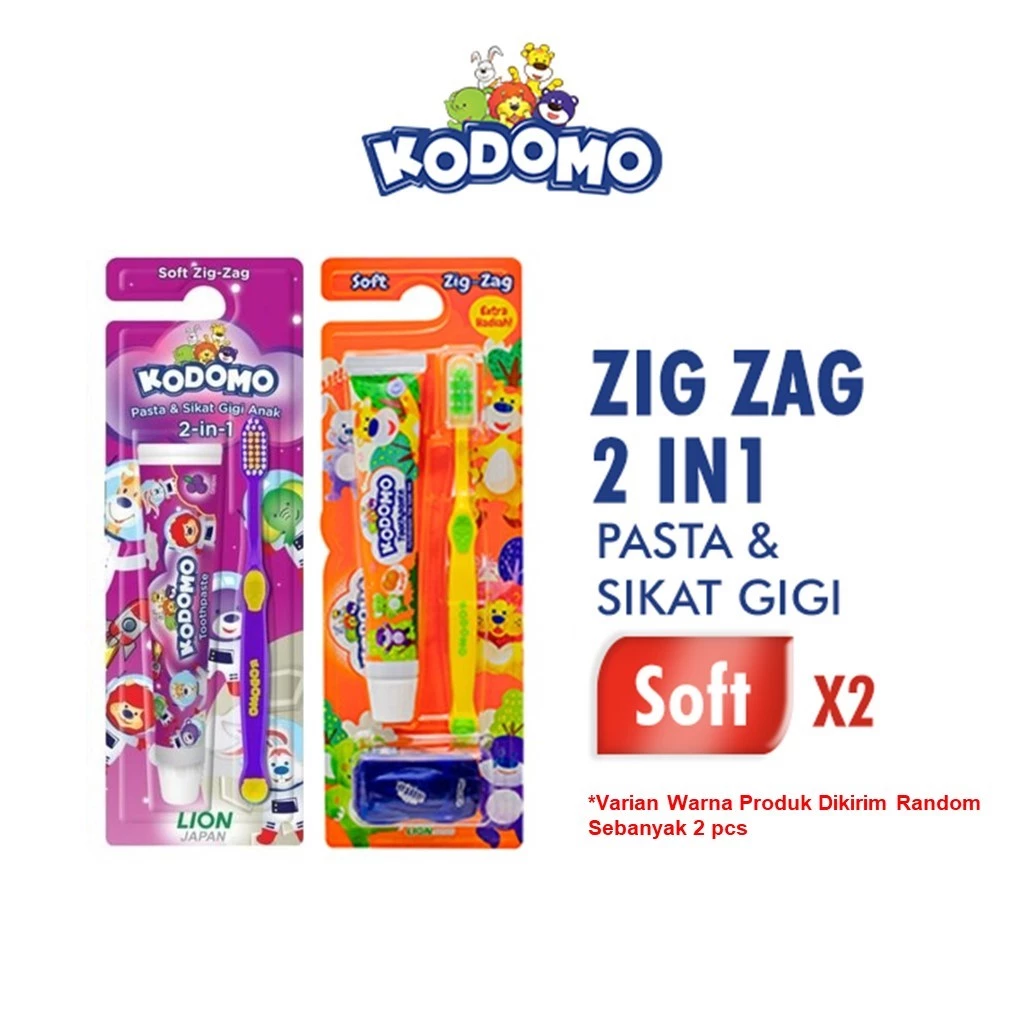 Kodomo Sikat Gigi Zigzag 2 In 1 x2