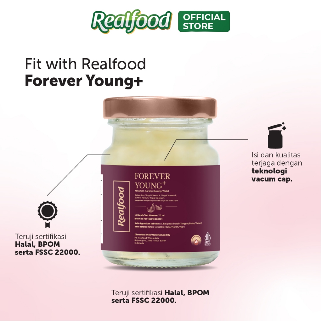 Realfood Triple Bundle Forever Young Plus Minuman Sarang Burung Walet, 36 jar - Gambar 4