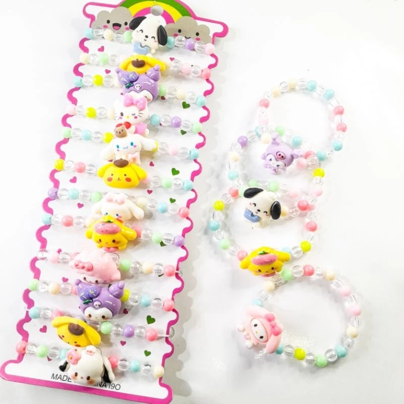 Gelang Manik Mote Karakter Sanriyo Gelang Anak Karakter Lucu Isi 12pcs - Gambar 2