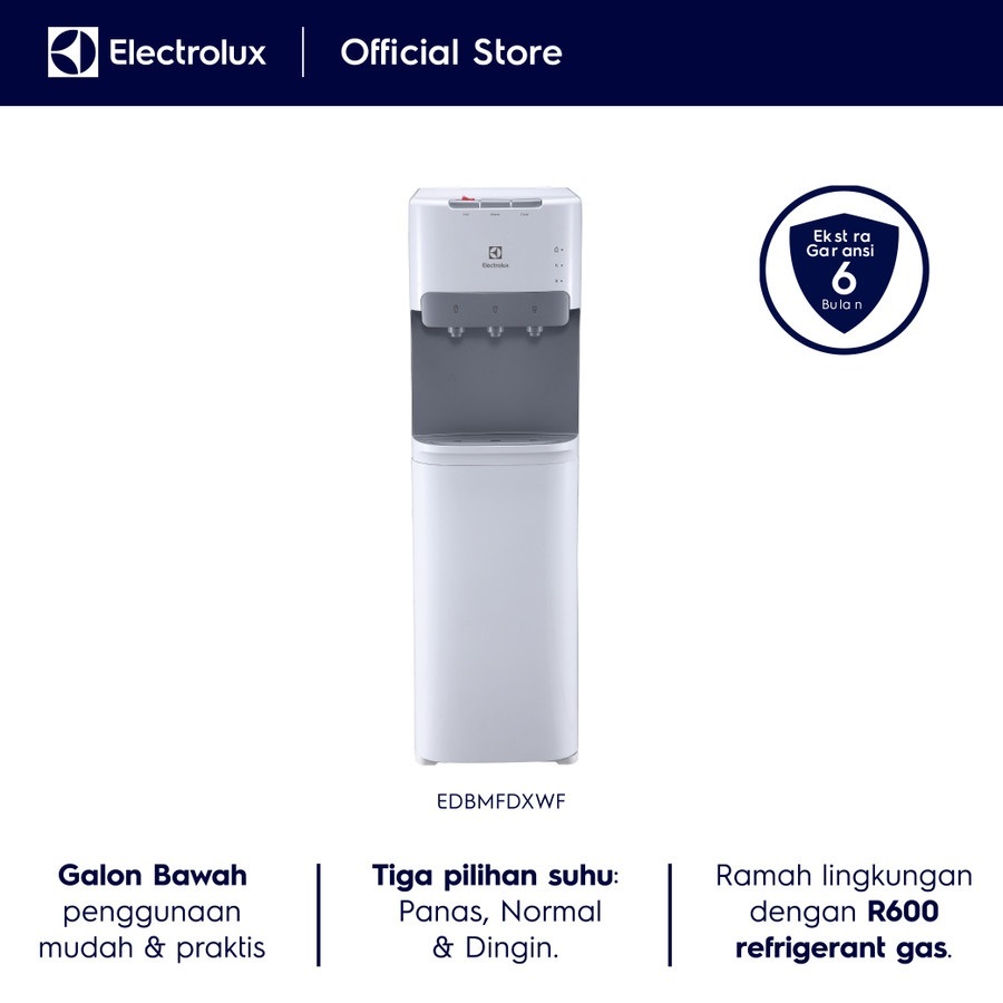 JABODETABEK - Electrolux Dispenser Air Galon Bawah Putih - Child Lock - Kompresor R600 Ramah Lingkungan - Air Sedingin Kulkas - EDBMFDXWF - Gambar 2