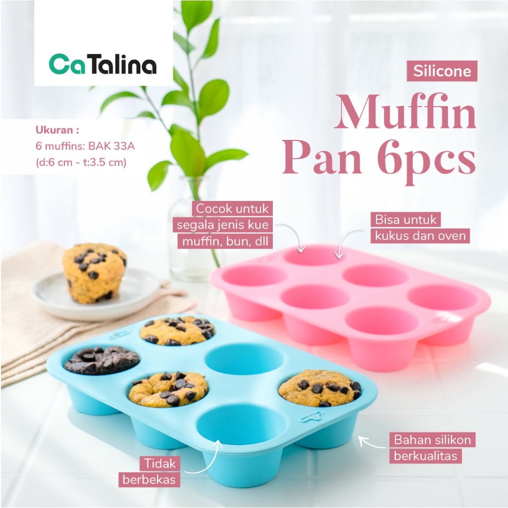Loyang Silikon Kue Cup Cake Muffin Pink Biru Anti Lengket Tahan Panas