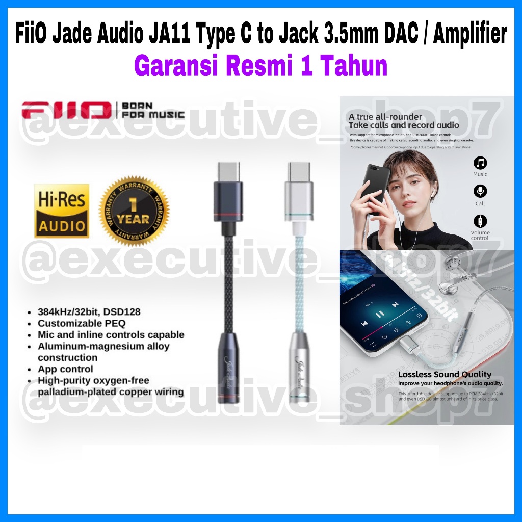 Fiio Jade Audio JA11 Type C to Jack 3.5mm DAC / Amplifier - 1 Year ...