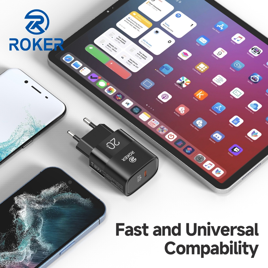 ROKER Charger RX20 POWER DELIVERY 20 WATT BONUS KABEL Type C to C power delivery fast charging android iphone 15 iphone 16 - Gambar 2