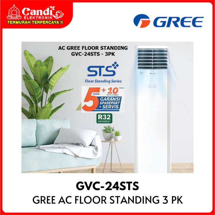 AC FLOOR STANDING GREE GVC-24STS 3PK 1 PHASE WIFI CONNECTION AIR CONDITIONER - Gambar 3