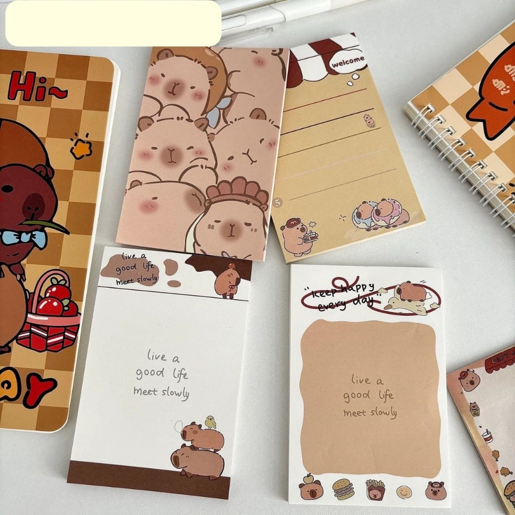 [ORGM] Capybara Memopad A7 Size Capybara Notepad Cute Mini Note ...