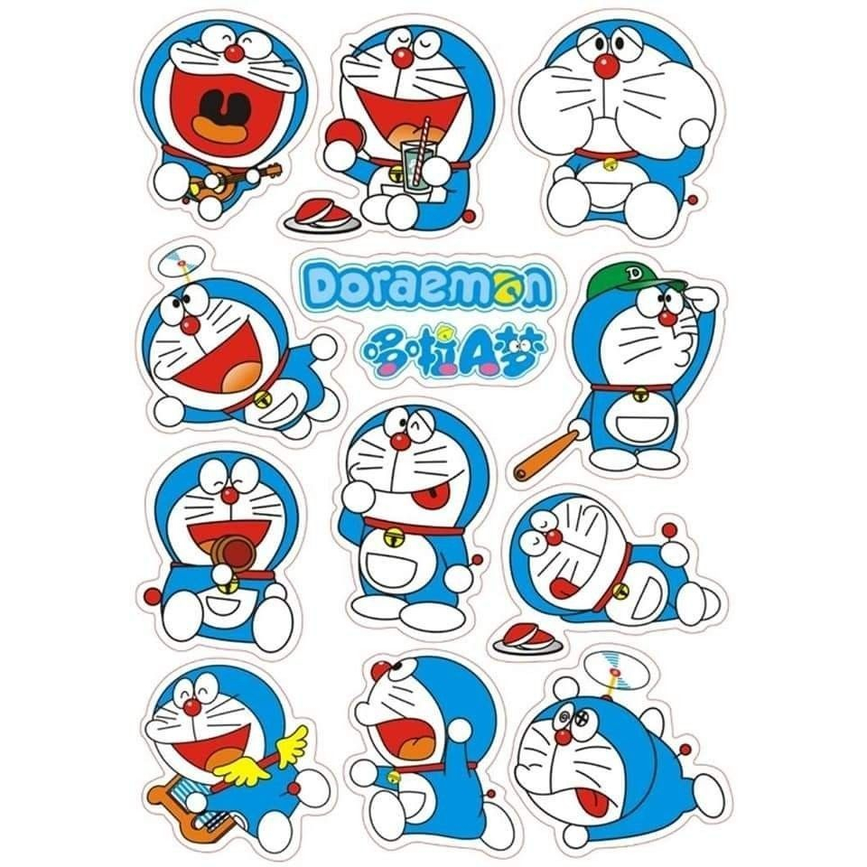Doraemon aesthetic cute Sticker custom journaling Sticker | Shopee ...