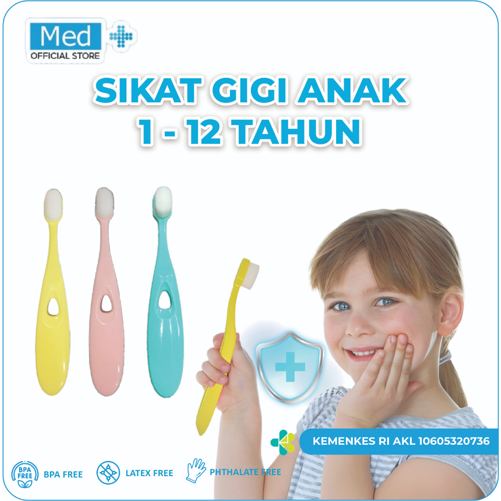Med+ Extra Soft Kids Toothbrush / Sikat Gigi Anak Halus & Lembut 1-12 Tahun