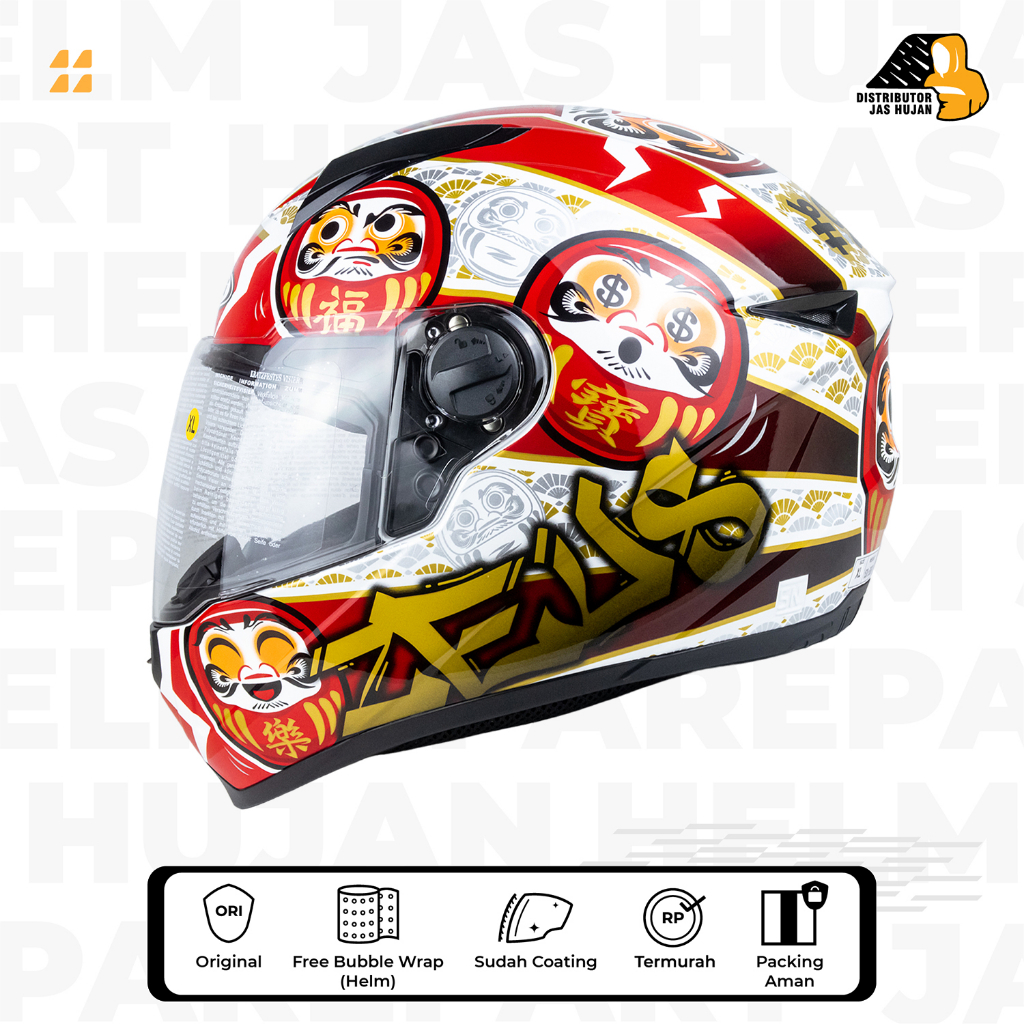 Zeus 811 Matt Black AL35 Red Full Face Helmet | Shopee Singapore