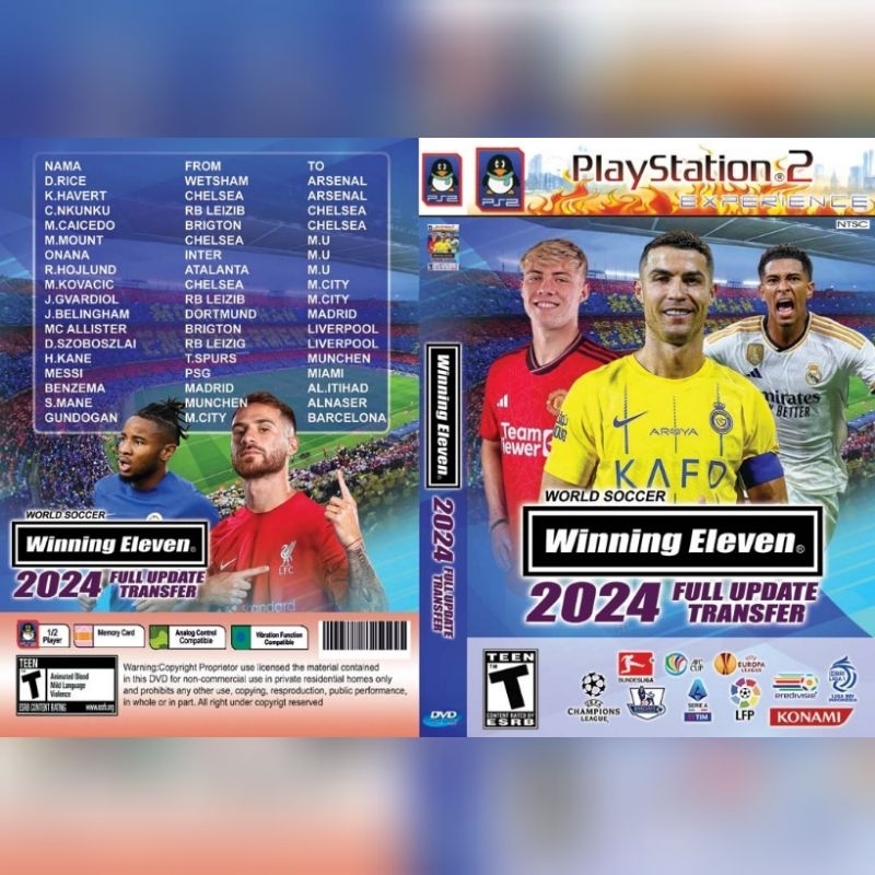 We WINNING ELEVEN 2024 PS2 Game Cassette FULL UPDATE TRANSFER [2023