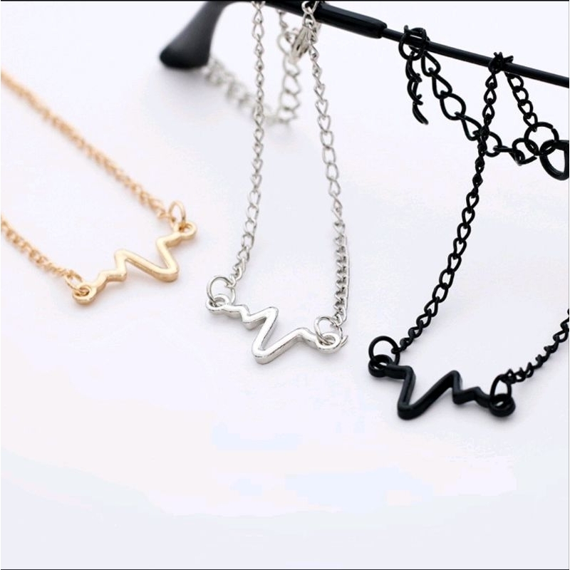 1PCS Gelang Tangan Zig Zag Model Denyut Jantung Adjustable Aksesoris Wanita Gelang Bangle Rantai Motif Detak Frekuensi Simple A134 - Gambar 3