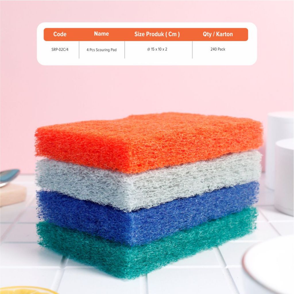 CaTalina 4 Pcs Spons Sabut Cuci Piring - Gambar 4