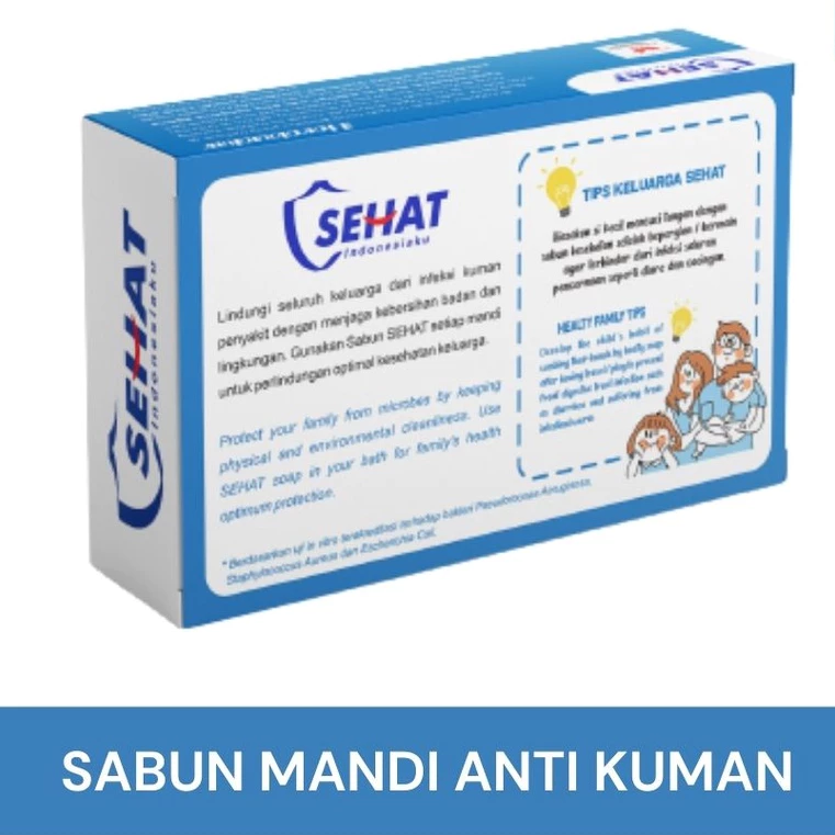 Sehat Perisai 70Gr Sabun Mandi Keluarga Antiseptik 3 Pcs Biru (LOVE) - Gambar 2