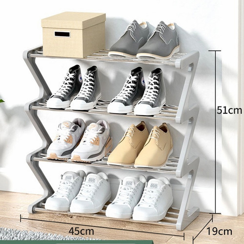 5pcs Stackable Simple Shoe Rack, Multi-layer Home Shoe Rack