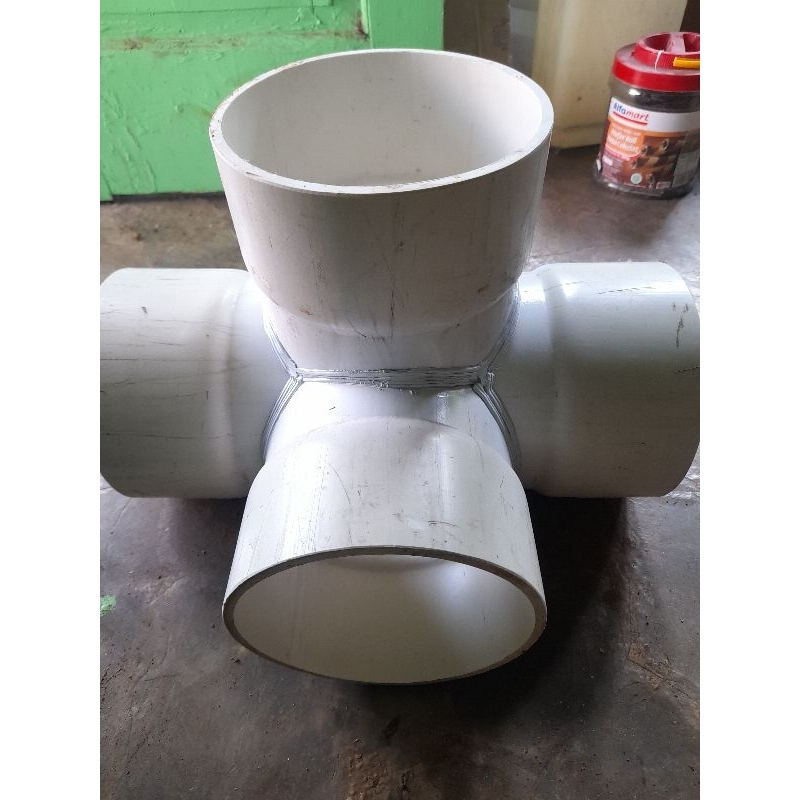 Tee 4 way 4 inch connector connection pipe fitting pvc 4 way tee cross ...