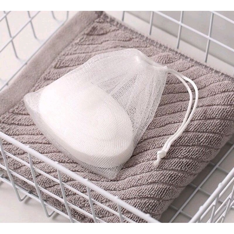 1PCS Kantong Jaring Busa Sabun Batang Halus Pouch Soap Spons Foaming Spon Mandi Cuci Muka Net A168 - Gambar 4