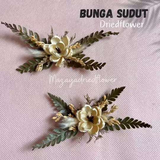 Rangkaian Bunga Kering Sudut Variasi 2 Handmade - Gambar 2