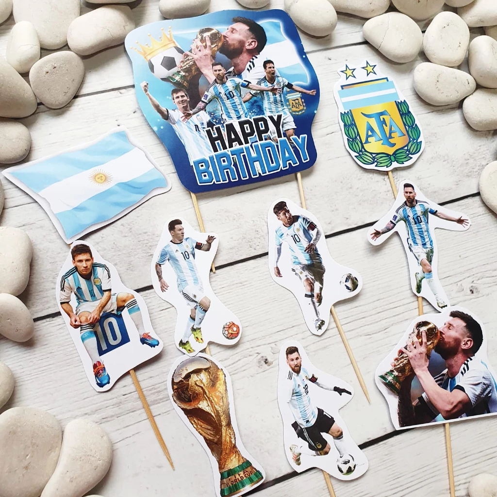 Birthday cake decoration cake topper one set with Leonel Messi ...
