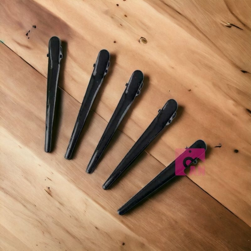 1PCS Jepit Rambut Wanita Cocor Bebek Warna Hitam Polos Jepitan Salon Hair Buaya Panjang Aksesoris Fhasion Keren A187 - Gambar 3