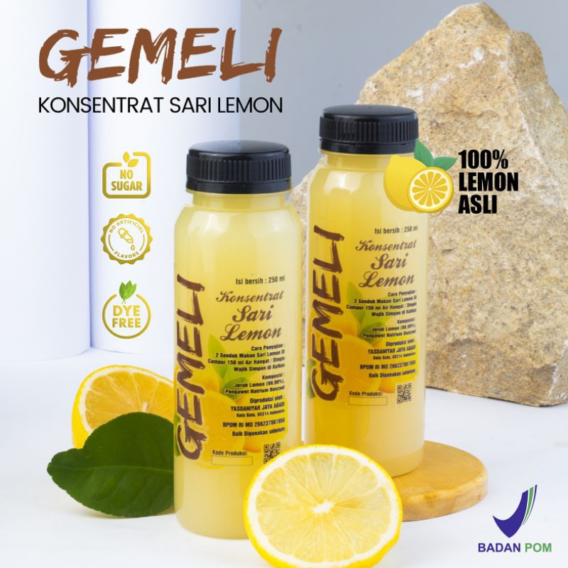 Gemeli - Sari Lemon Murni - Pure Lemon Juice - Sari Lemon Premium - BPOM - 250ml - Gambar 2