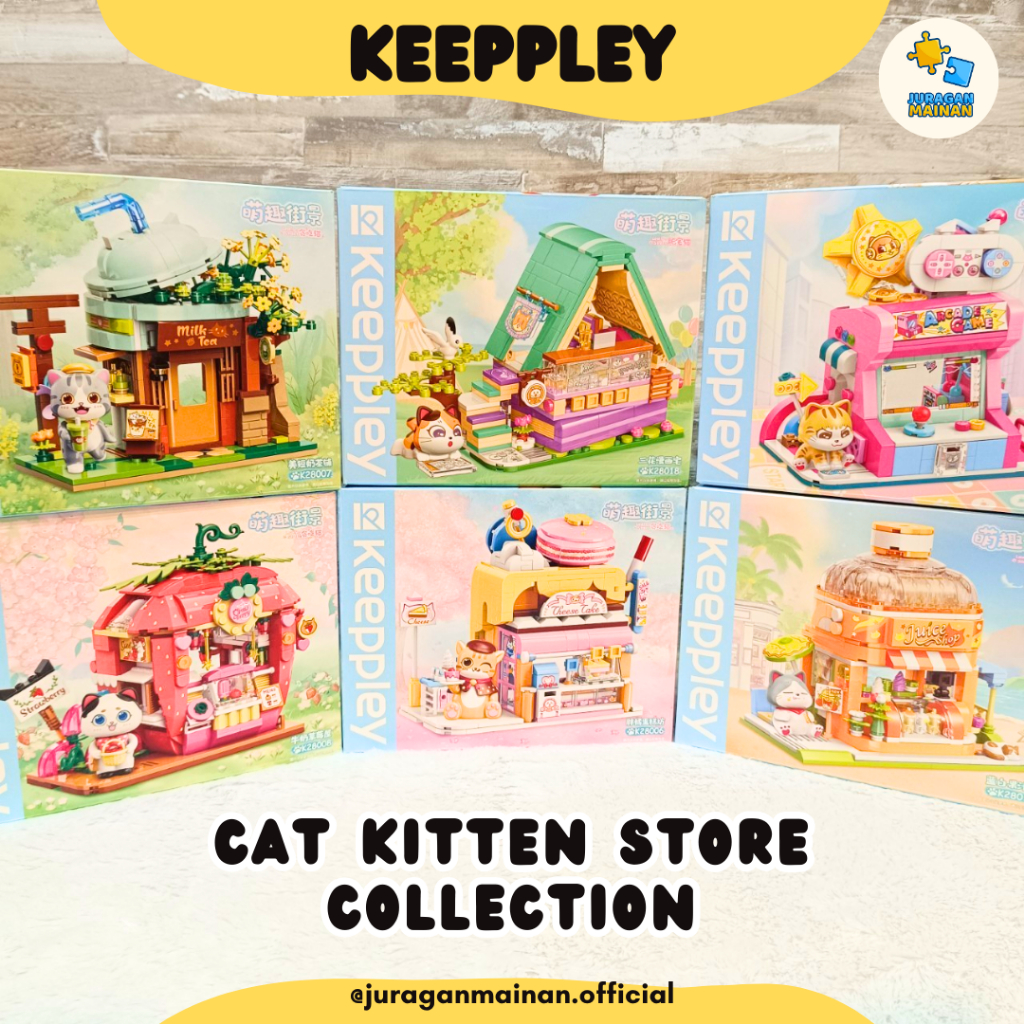 Keeppley TOYS Kitty House - Bricks Blocks Disassembly brick block  Educational TOYS For Children And Adults DIY - Home Shop Cat Library Game  Strawberry Cheesecake Shop Drink (Cat01-06) | Shopee Singapore