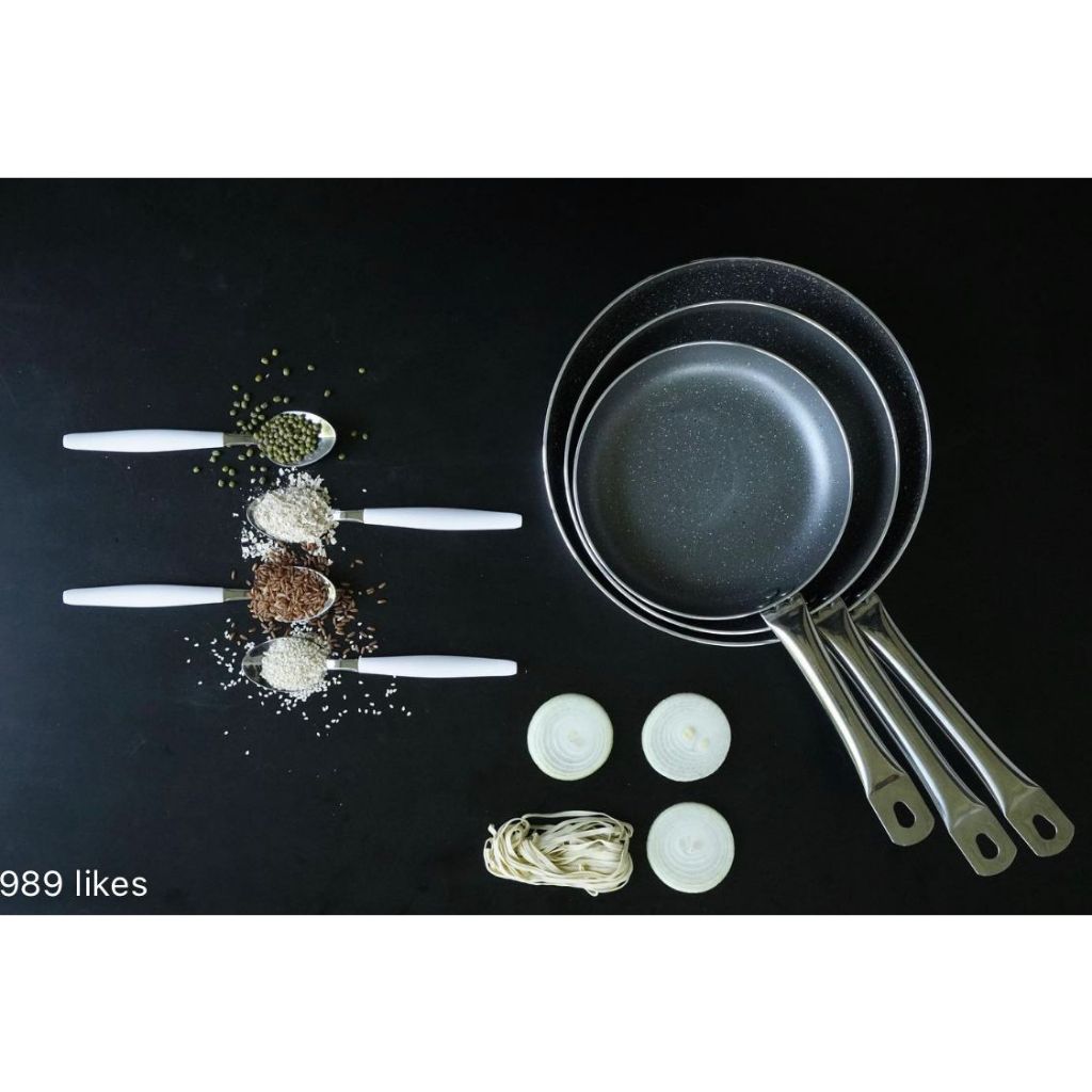 Oxone OX03FP Panci Pan Stainless 3pcs Frying Pan Anti Lengket - Gambar 3