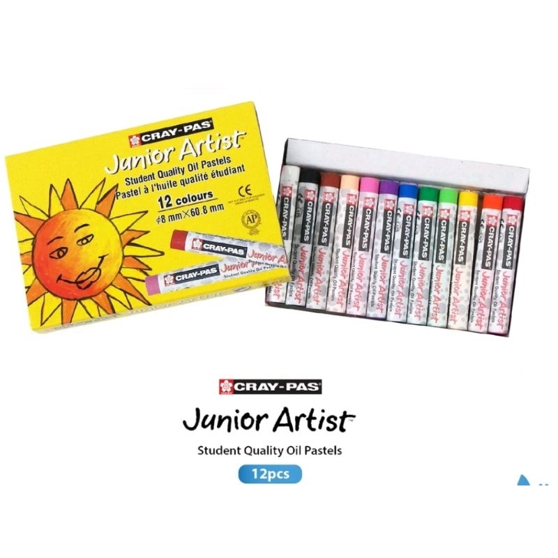 Crayon sakura craypas junior artist set 12 color oil pastel crayon Shopee Singapore