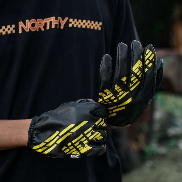 Northy Bravo Gloves / Sarung Tangan Motor Kulit Grafis - Gambar 3
