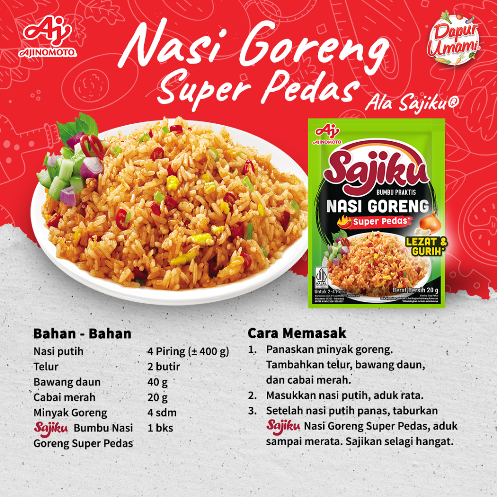 SajikuÂ® Bumbu Nasi Goreng Super Pedas 10pcs - Gambar 3